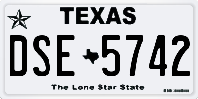 TX license plate DSE5742