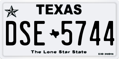 TX license plate DSE5744