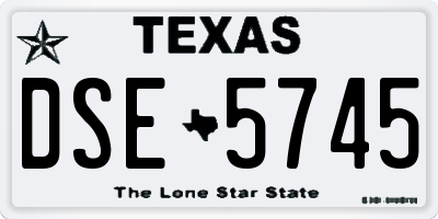 TX license plate DSE5745