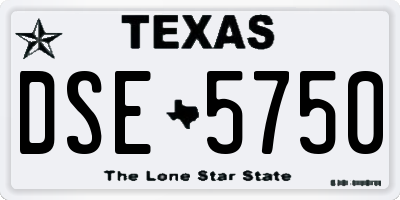 TX license plate DSE5750