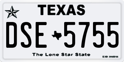 TX license plate DSE5755
