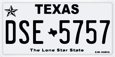 TX license plate DSE5757