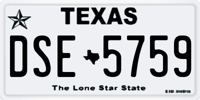 TX license plate DSE5759