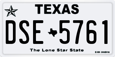 TX license plate DSE5761