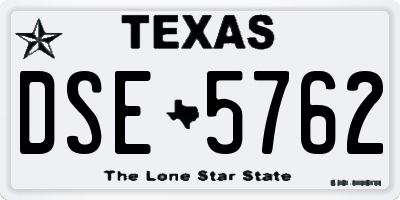 TX license plate DSE5762