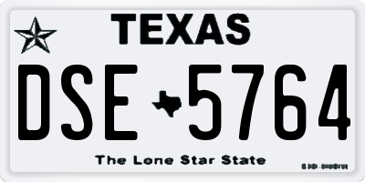 TX license plate DSE5764
