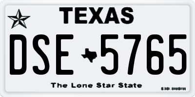 TX license plate DSE5765
