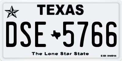 TX license plate DSE5766