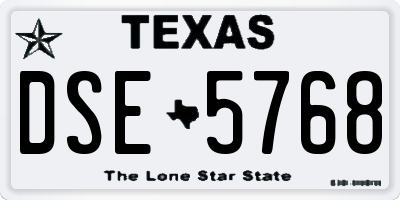 TX license plate DSE5768