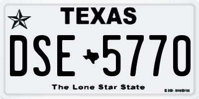 TX license plate DSE5770