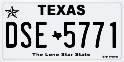 TX license plate DSE5771