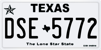 TX license plate DSE5772
