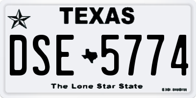 TX license plate DSE5774