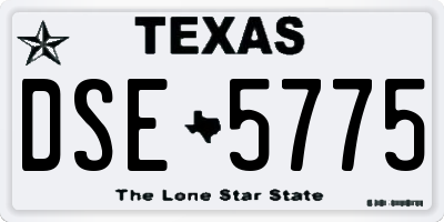 TX license plate DSE5775