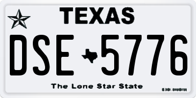 TX license plate DSE5776