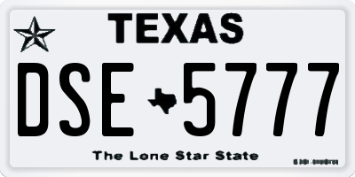 TX license plate DSE5777