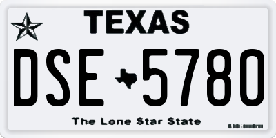 TX license plate DSE5780