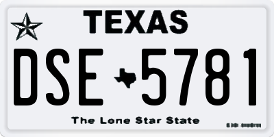 TX license plate DSE5781