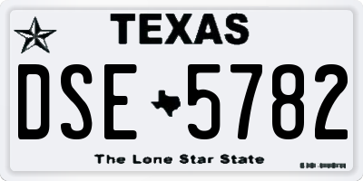 TX license plate DSE5782