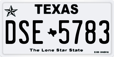 TX license plate DSE5783