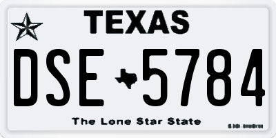 TX license plate DSE5784