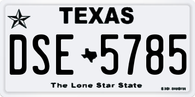 TX license plate DSE5785