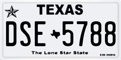 TX license plate DSE5788