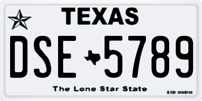 TX license plate DSE5789