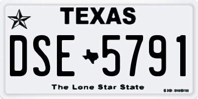 TX license plate DSE5791