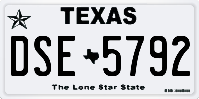 TX license plate DSE5792