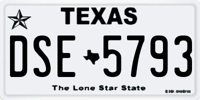 TX license plate DSE5793