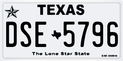 TX license plate DSE5796