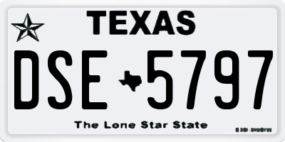 TX license plate DSE5797