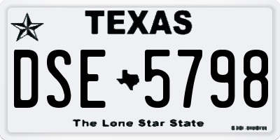 TX license plate DSE5798