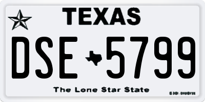 TX license plate DSE5799