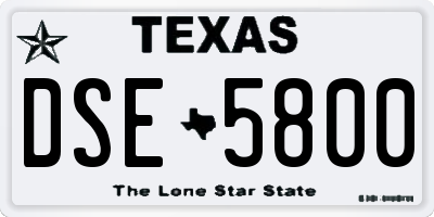 TX license plate DSE5800