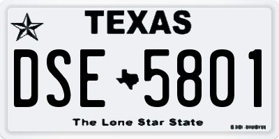 TX license plate DSE5801