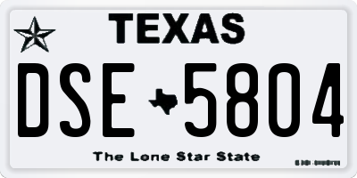 TX license plate DSE5804