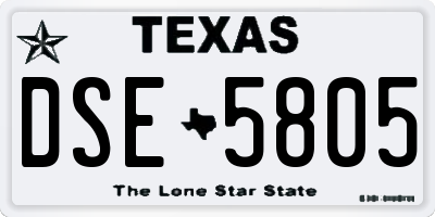 TX license plate DSE5805