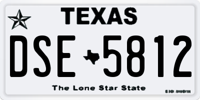 TX license plate DSE5812