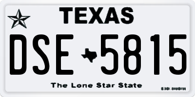 TX license plate DSE5815