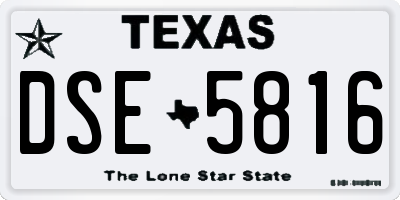 TX license plate DSE5816