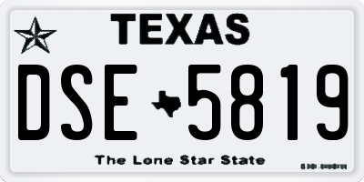 TX license plate DSE5819