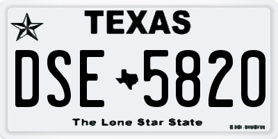 TX license plate DSE5820