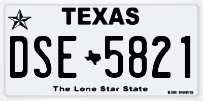 TX license plate DSE5821