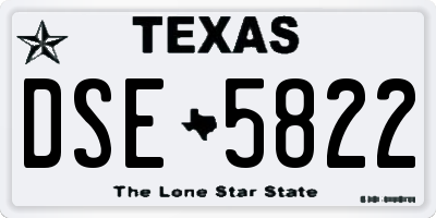 TX license plate DSE5822