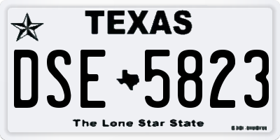 TX license plate DSE5823