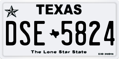 TX license plate DSE5824