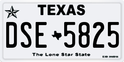 TX license plate DSE5825