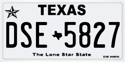 TX license plate DSE5827